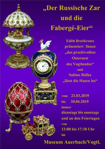 Plakat "Der Russische Zar und die Fabergé-Eier"