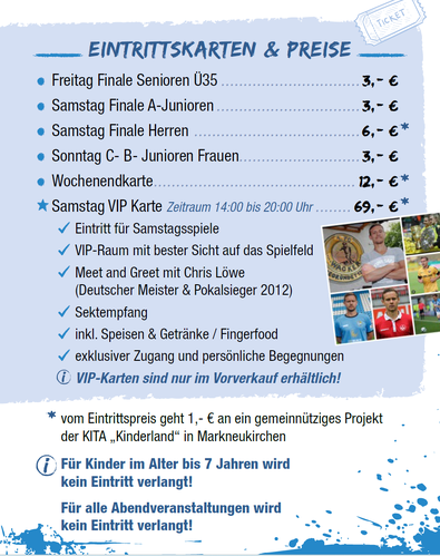 Pokalwochenende Eintrittspreise