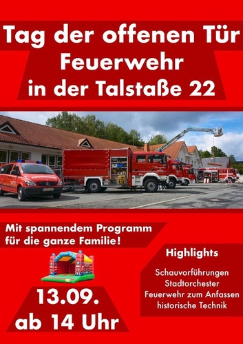 Plakat zum Tag der offenen Tür der Feuerwehr Klingenthal