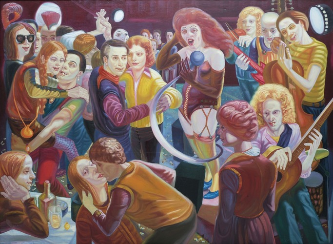 Thomas Holle (*1954), Disco, 1986, Öl auf Leinwand