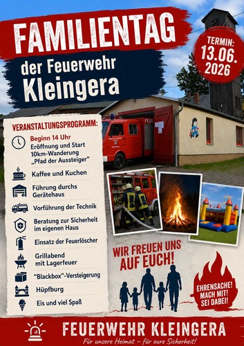 Familientag 2026 Feuerwehr Kleingera