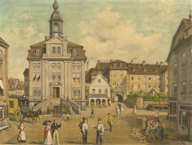Das Zucht- und Waisenhaus in den 1830er Jahren, Gemälde von Theodor Fi