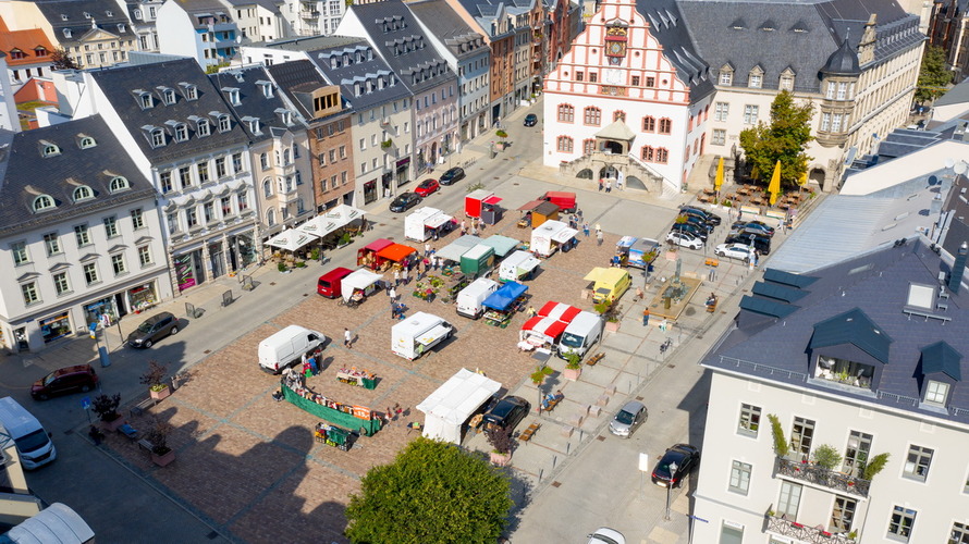 Luftbild Markttag