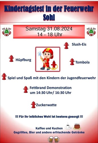 Kindertagsfest in der Feuerwehr Sohl