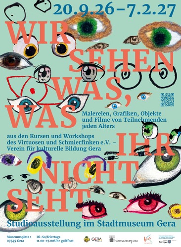 Plakat der Studioausstellung "Wir sehen was, was ihr nicht seht"