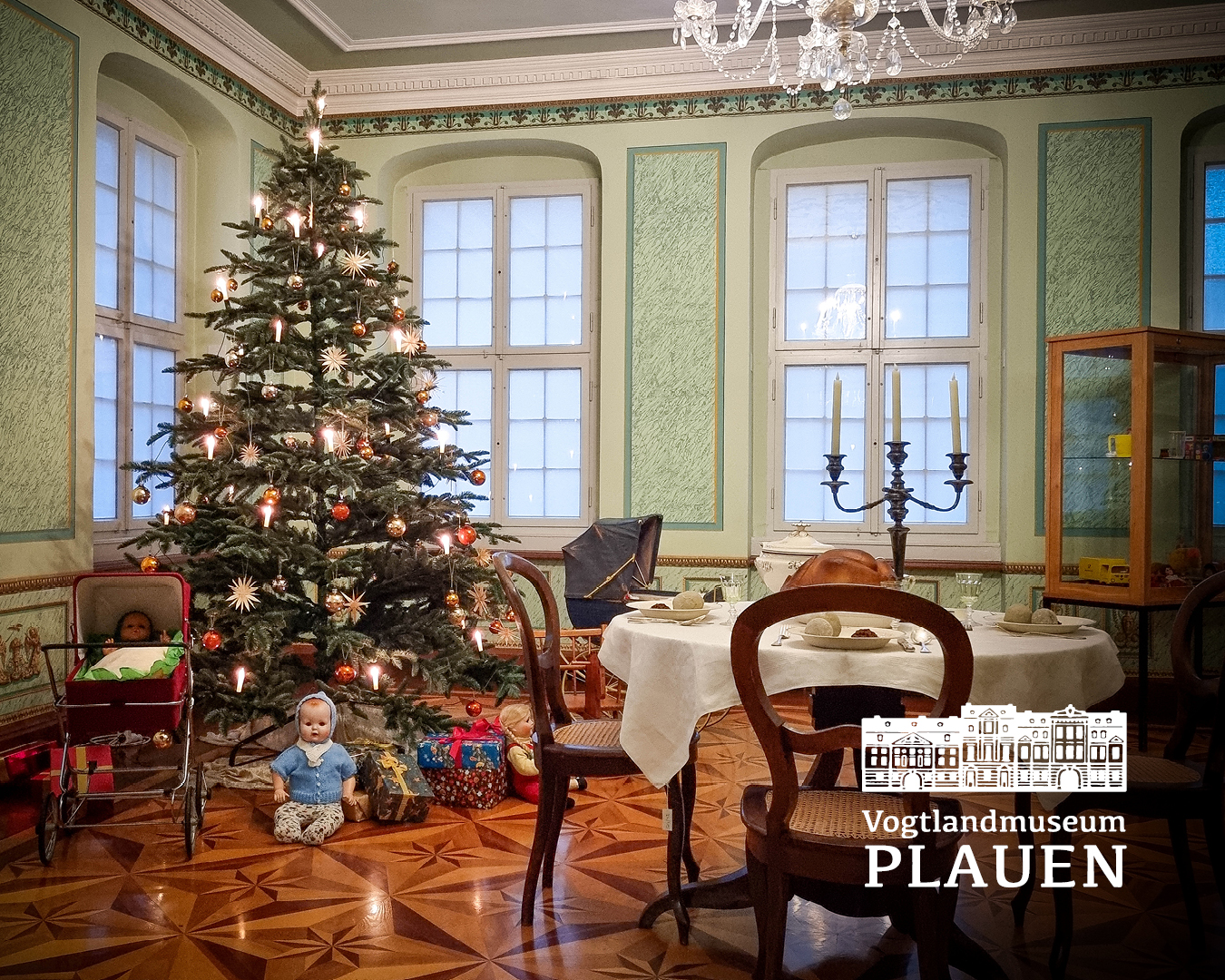 Historisch eingerichtetes Napoleonzimmer im Vogtlandmuseum Plauen, fes